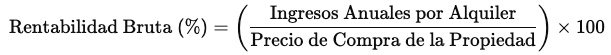 formula rentabilidad bruta